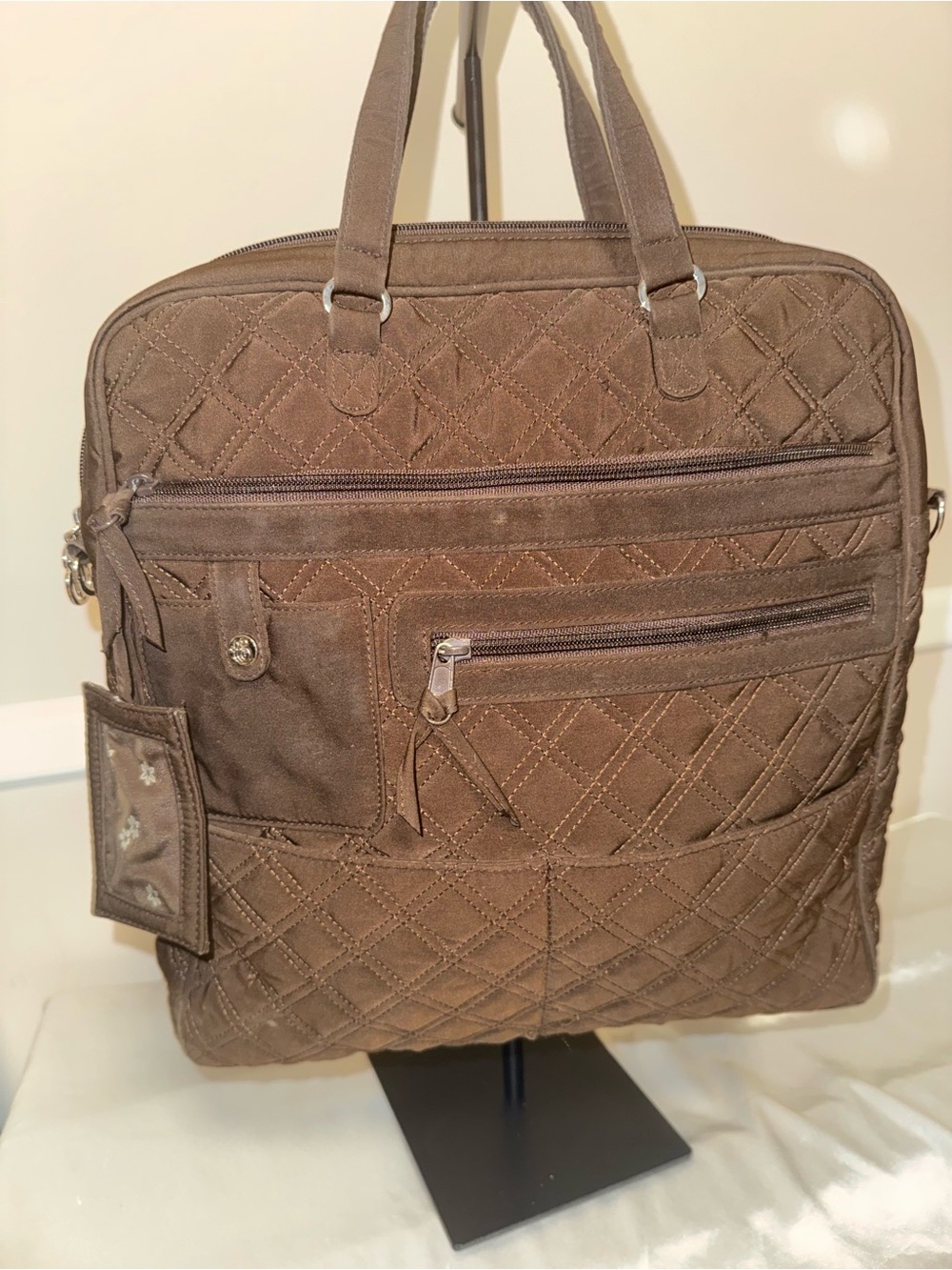 Vera Bradley Brown Quilted Laptop Bag